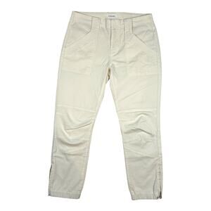 Frame Denim Cream Ankle Crop Utility Pants